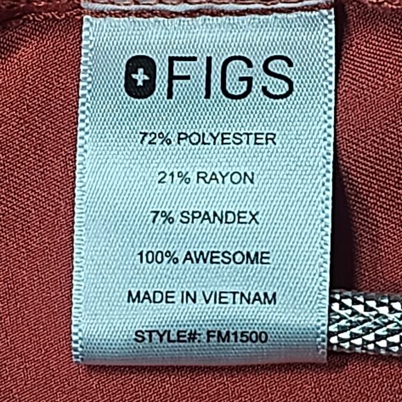 FIGS Leon Three-Pocket Scrub Top in Terracotta Men's Size L - Picture 5 of 9